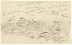 Gezicht in de duinen, met kleurnotities by Gerrit Willem Dijsselhof