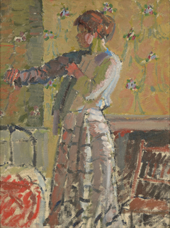 Girl dressing by Harold Gilman