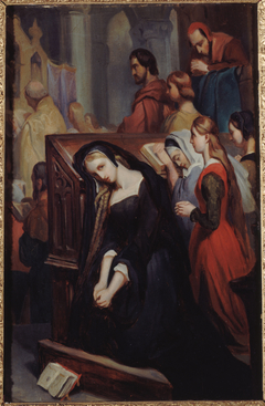 Gretchen in de kerk by Ary Scheffer