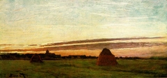 Haystacks at Chailly at Sunrise by Claude Monet