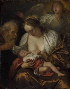 Holy Family with an Angel by Godfried Schalcken