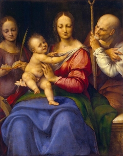 Holy Family with St Catherine by Cesare da Sesto