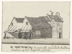 Hoofdwacht van de landsmilitie op de Botermarkt te Amsterdam, 1787 by Unknown Artist