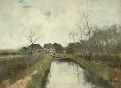 Huisje aan een sloot by Anton Mauve