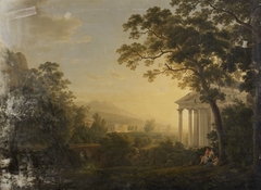 Ideale Landschaft mit Tempelgebäuden by Josef Rebell