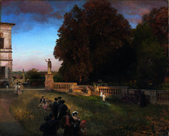 In the Park of the Villa Borghese by Oswald Achenbach