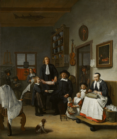 Jacob Franszn (ca. 1635-1708) and his family in the surgeon’s shop by Egbert van Heemskerk