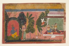 Kama Aims His Bow at Radha: Page From a Dispersed Gita Govinda (Loves of Krishna) by anonymous painter