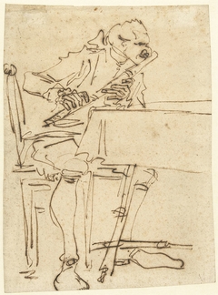 Karikatuur van een fluitspeler by Unknown Artist