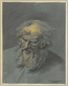 Kop van een oude man met baard (een apostel of filosoof) by Cornelis Troost