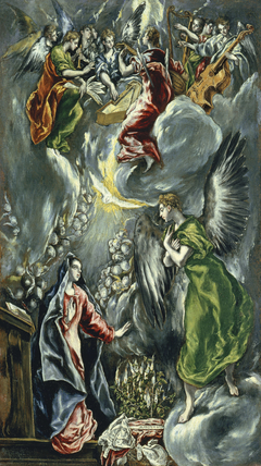 La Anunciación (copias del retablo de María de Aragón) by El Greco