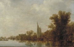 Landscape with a River Bank by Anonymous