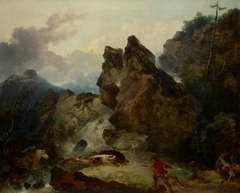 Landscape with Boar Hunt by Philip James de Loutherbourg