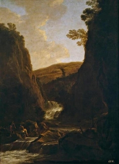 Landscape with Fishermen and Shepherds on a Riverbank by Jan Both