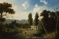 Landscape with Stagecoach by Henry Boese