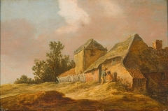 Landschap met boerderij en hooiberg by Jan van Goyen