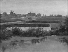 Landschap met een vijver by Henricus Johannes Melis