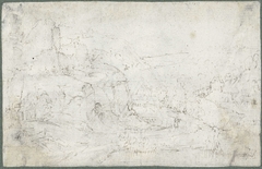 Landschap met vallei en rivier by Unknown Artist