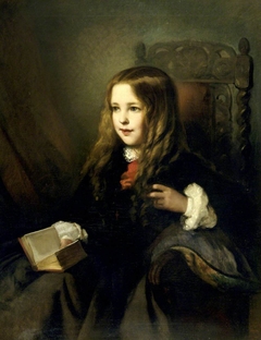 Laura Beatrice Elton, Mrs George Gibbs (1842-1911), as a young girl by Albert Ludovici