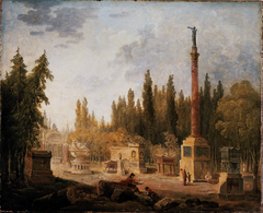 Le Jardin du Musée des monuments français, ancien couvent des Petits-Augustins by Hubert Robert