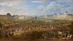 Louis XIV crossing Pont Neuf by Adam Frans van der Meulen