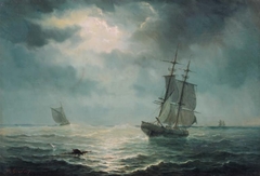 Marine au clair de lune by Henriette Herminie Gudin