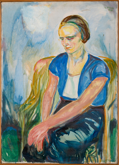 Model with Hands Resting on Knees by Edvard Munch