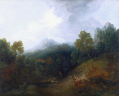 Mountain Valley with Figures and Distant Village by Thomas Gainsborough