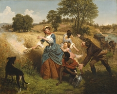 Mrs. Schuyler Burning Her Wheat Fields on the Approach of the British by Emanuel Leutze