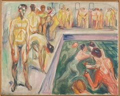 Naked Men in Swimming Pool by Edvard Munch