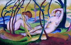 Nudes under Trees by Franz Marc