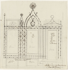 Ontwerp voor illuminatie van het huis van de heer Tak te Amsterdam, 1788 by Hendrik G. van Raan