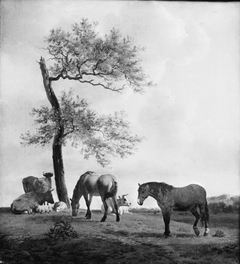 Pasture with Horses and Cattle by Adriaen van de Velde