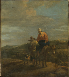 Peasants on a Road with a Mule by Adriaen van der Cabel