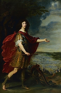 Portrait du Grand Condé devant le champ de bataille de Rocroi (19 mai 1643) by Justus van Egmont