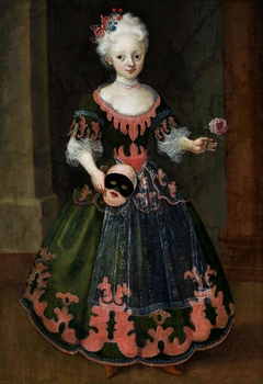 Portrait of a girl with mask. by Anonymous