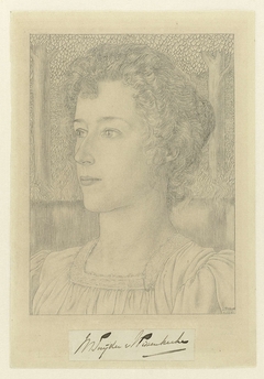 Portret van mejuffrouw M. Snijder van Wissenkerke met op de achtergrond een weide met bomen by Jan Toorop