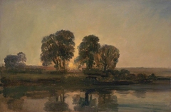 River Scene at Sunset by Peter De Wint