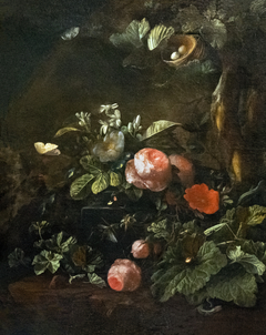 Roses, flowers, insects and snakes by Elias van den Broeck