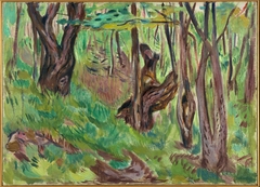 Rugged Tree Trunks in Summer by Edvard Munch