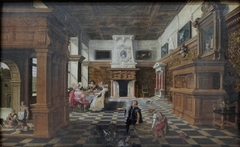 Saal mit dem Gleichnis vom armen Lazarus und dem reichen Mann by Esaias van de Velde