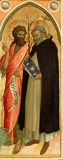 Saint Francis and a Bishop Saint, Saint John the Baptist and Saint Dominic by Fra Angelico