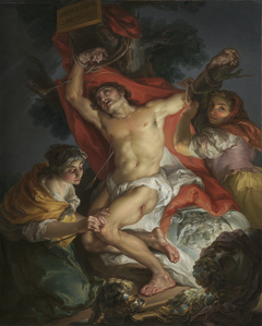 Saint Sebastian Tended by Saint Irene by Vicente López y Portaña