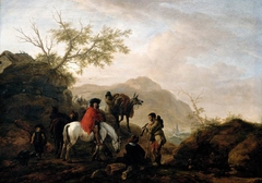 Scene on a Rocky Road by Philips Wouwerman