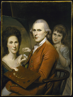 Self-Portrait with Angelica and Portrait of Rachel by Charles Willson Peale