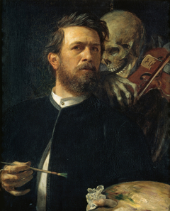 Self-portrait with fiddling Death by Arnold Böcklin