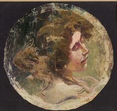 Sketch of a woman’s head by Franciszek Żmurko