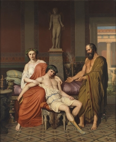 Sócrates reprendiendo a Alcibíades en casa de una cortesana by Germán Hernández Amores