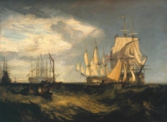 Spithead: Two Captured Danish Ships Entering Portsmouth Harbour by J. M. W. Turner