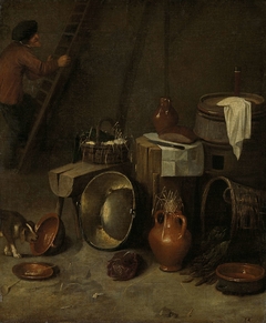 Still life in a stable by Hendrik Potuyl